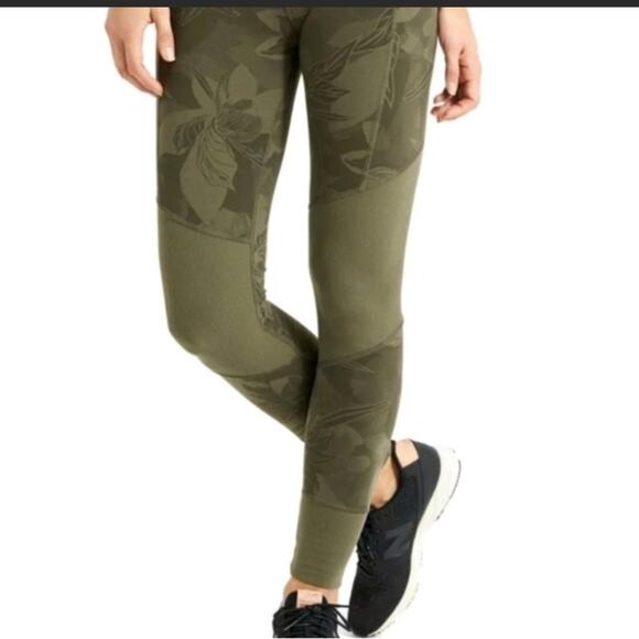 Athleta Pants - Athleta leggings tights womans medium tropical excursion green floral gym athlet